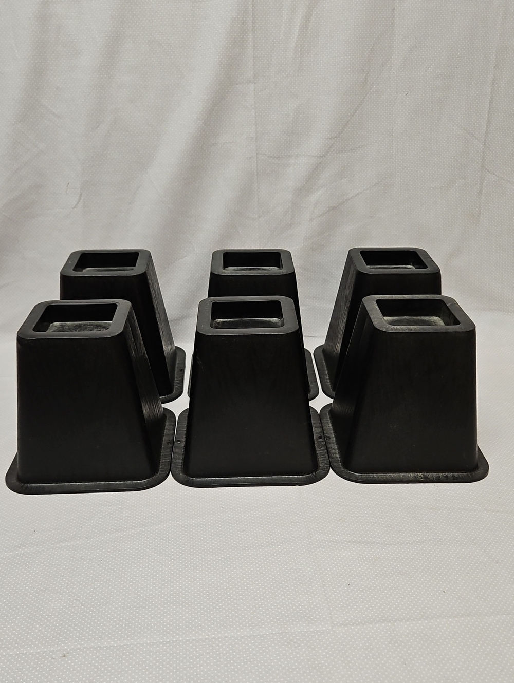 6" Black Resin/Plastic Bed Risers Qty. 6